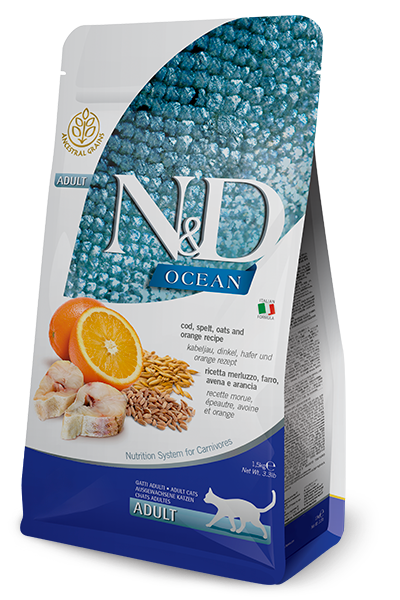 Farmina N&D Ocean Cod, Spelt, Oats & Orange Adult