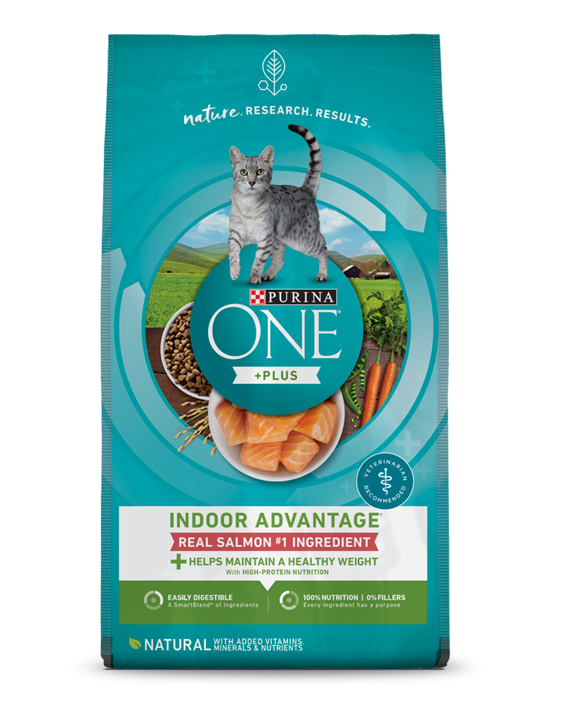 Purina ONE Plus Indoor Advantage Real Salmon #1 Ingredient Natural With Added Vitamins, Minerals & Nutrients Adult Cat Food