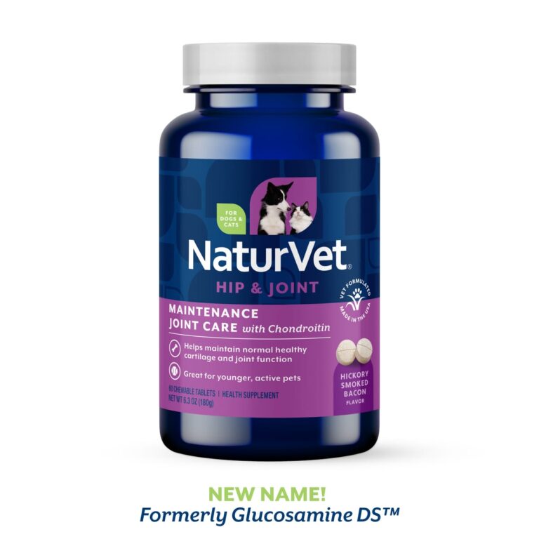 NaturVet Glucosamine DS™ Tabs for Dogs and Cats product packaging from the official brand page