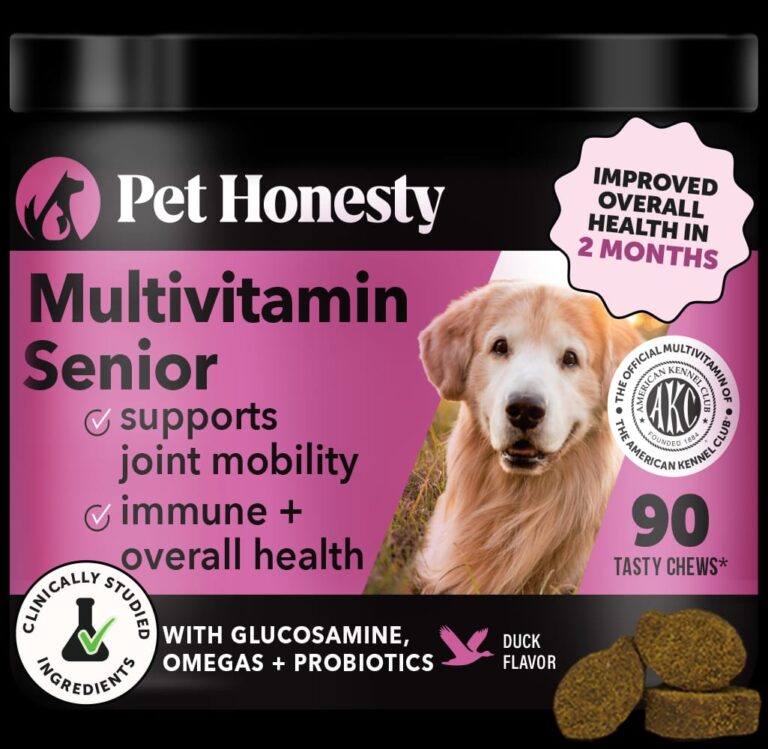 Pet Honesty Senior 10-for-1 Multivitamin Chews product packaging from the official brand page
